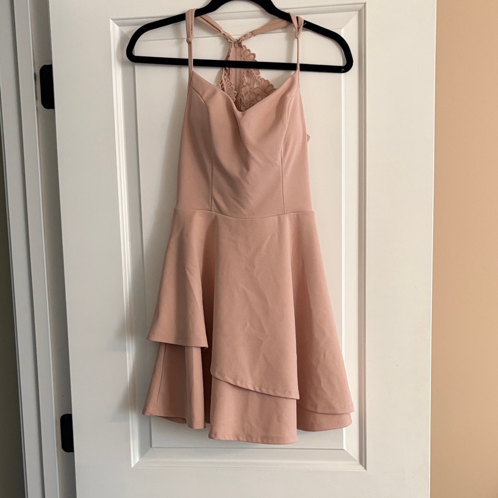 Altar'd State Pink Lace Halter Back Dress